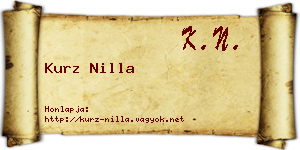 Kurz Nilla névjegykártya